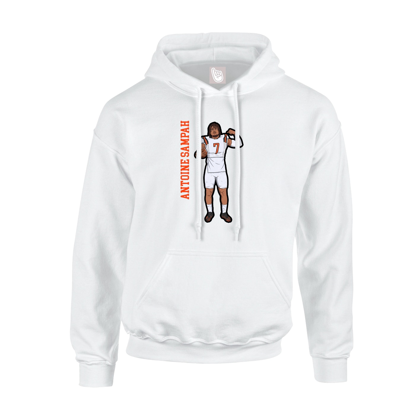 Hoodie — Name Vertical in White