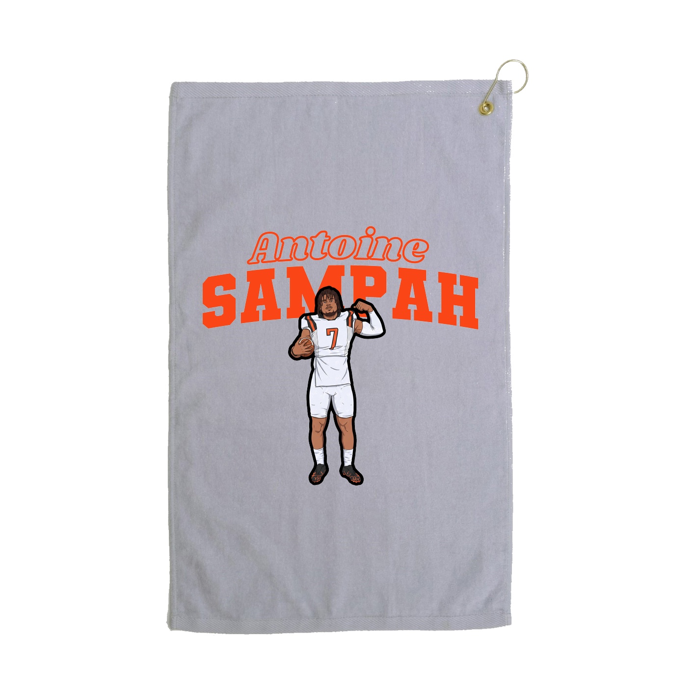 Golf Towel — Name Arch in Grey