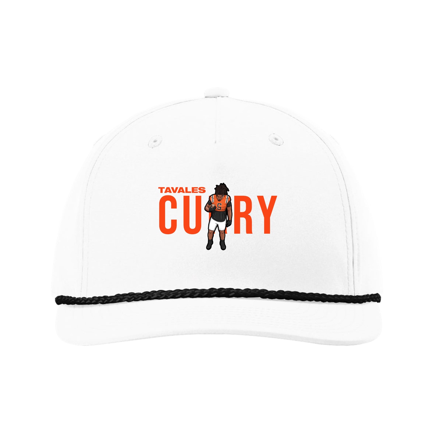 Five-Panel Classic Rope Cap — Player Name in White