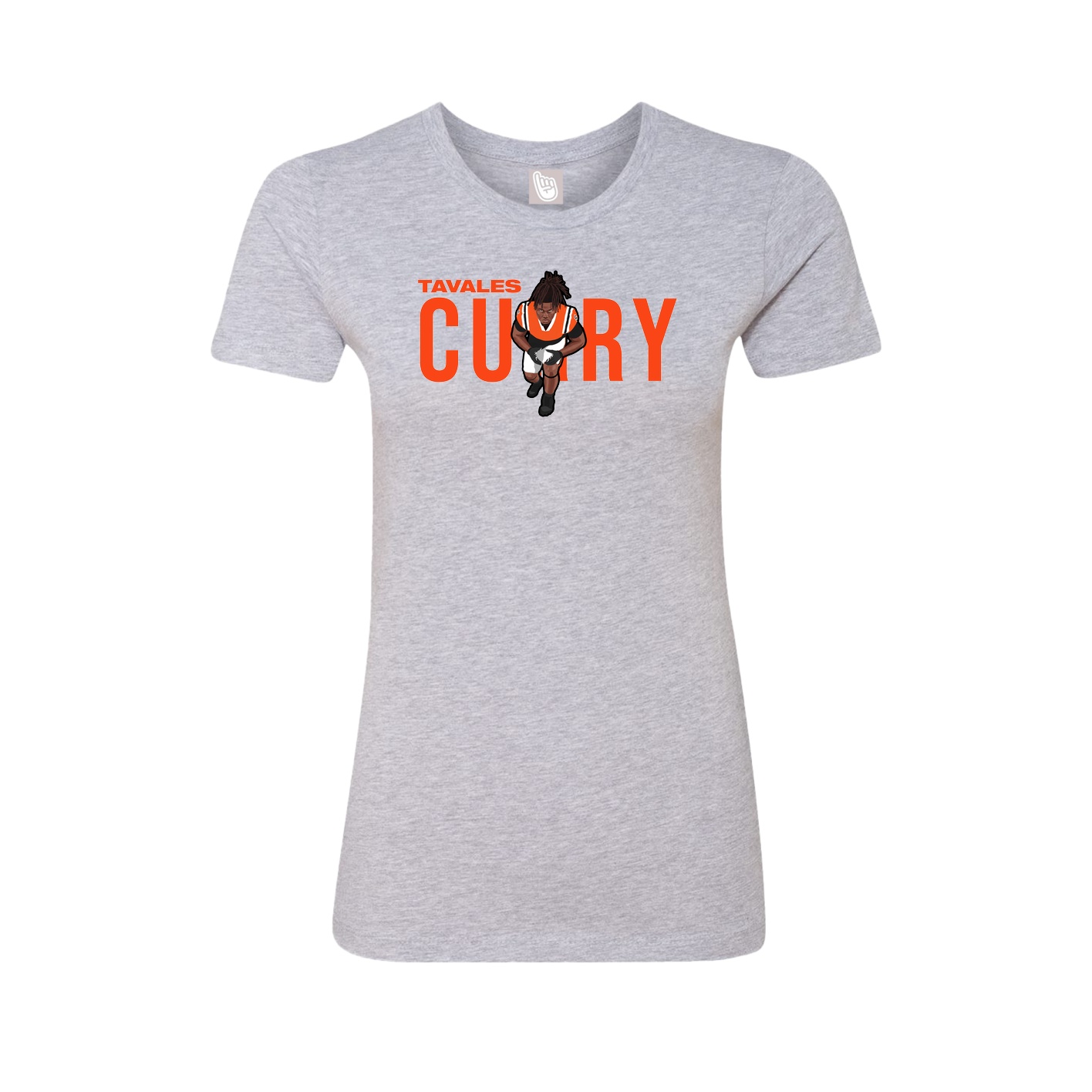 Fitted Women's Tee — Player Name in Grey