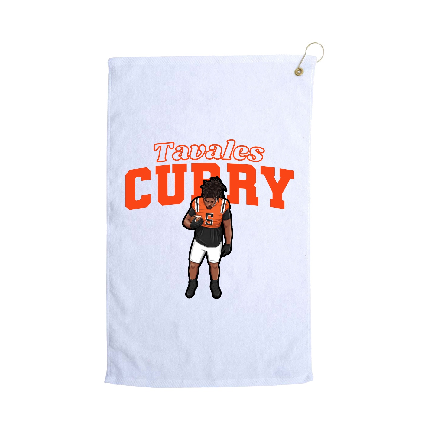 Golf Towel — Name Arch in White