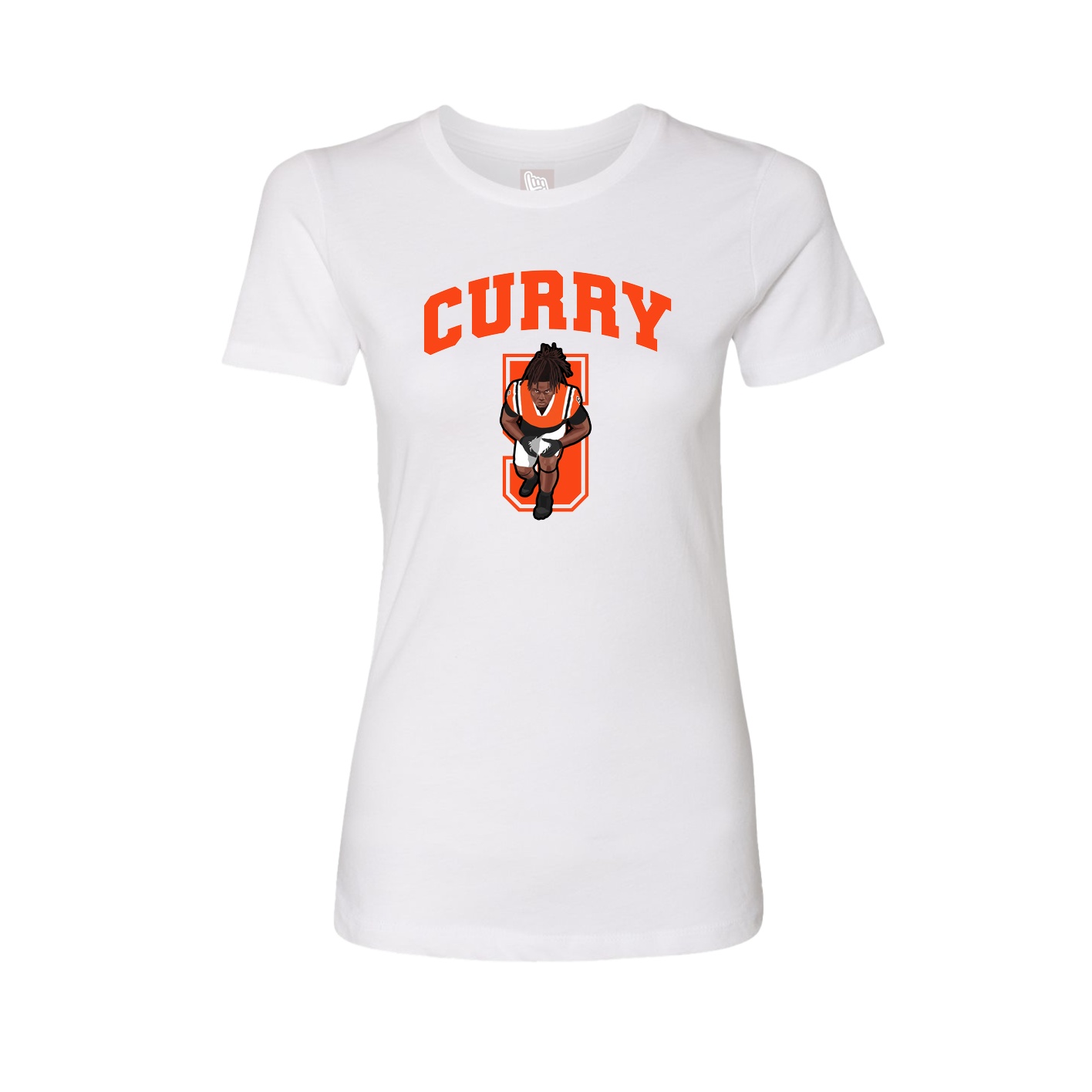 Fitted Women's Tee — Number in White