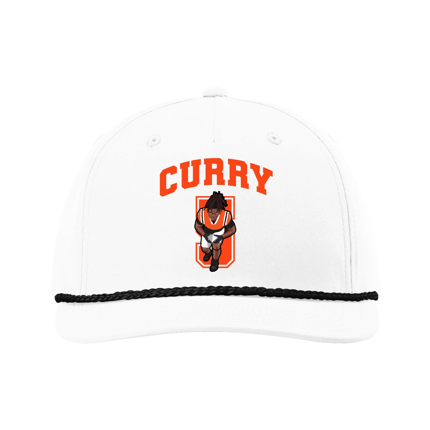 Five-Panel Classic Rope Cap — Number in White