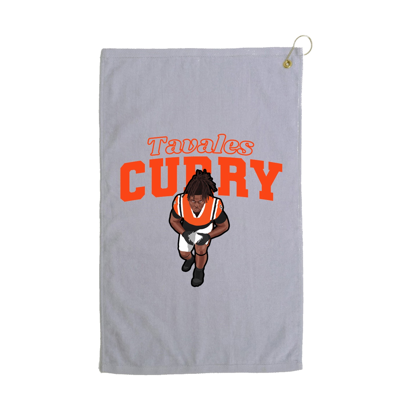 Golf Towel — Name Arch in Grey
