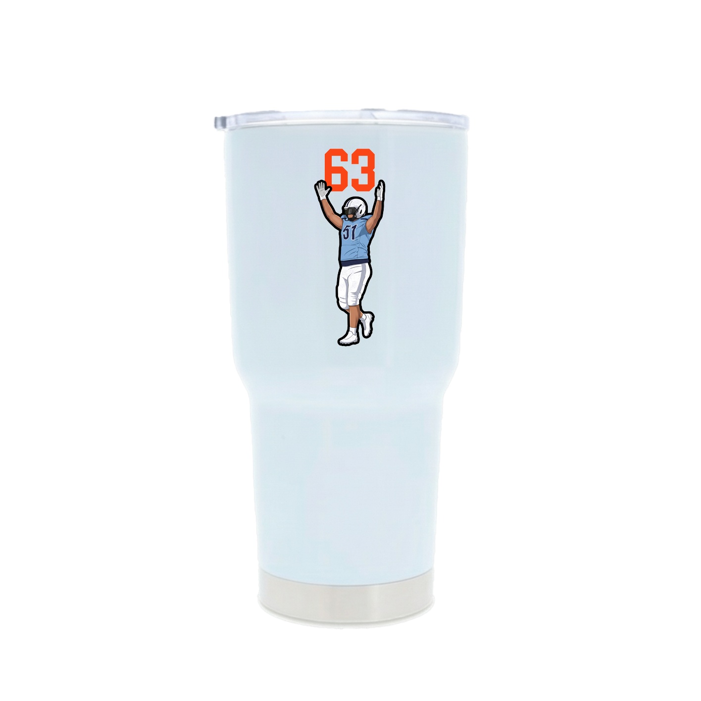 30oz Stainless Steel Tumbler — Number Top in White