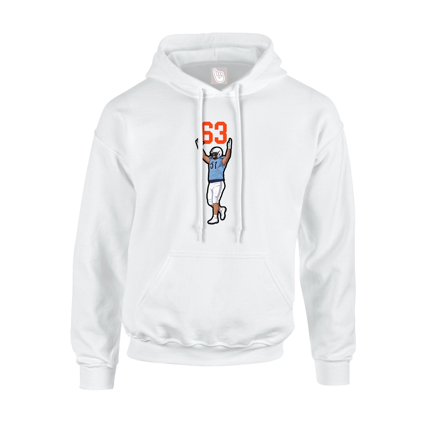 Youth Hoodie — Number Top in White