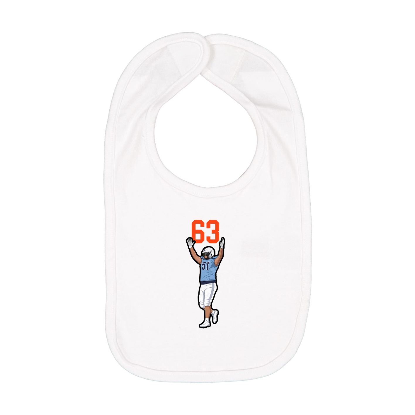 Infant Bib — Number Top in White