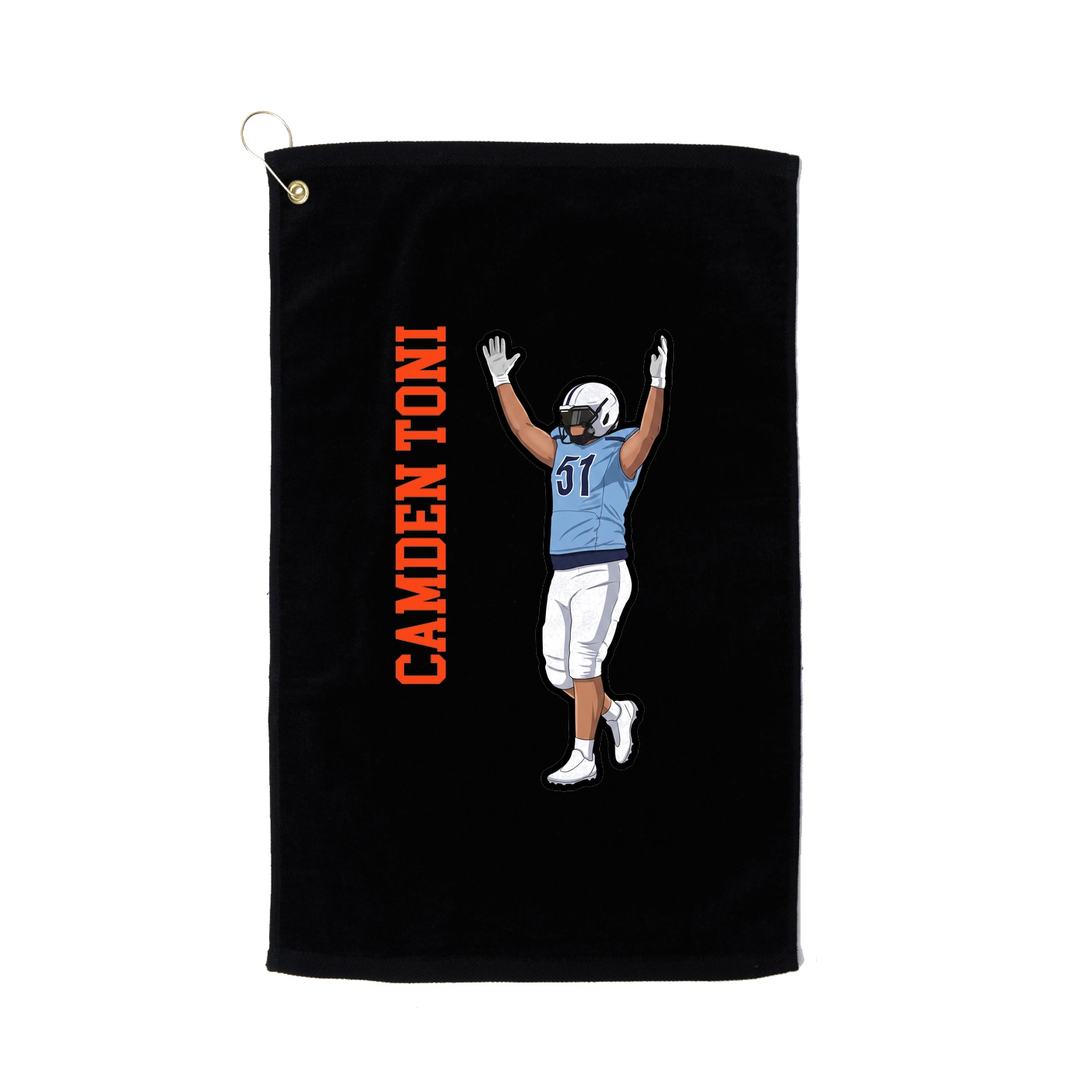 Golf Towel — Name Vertical in Black