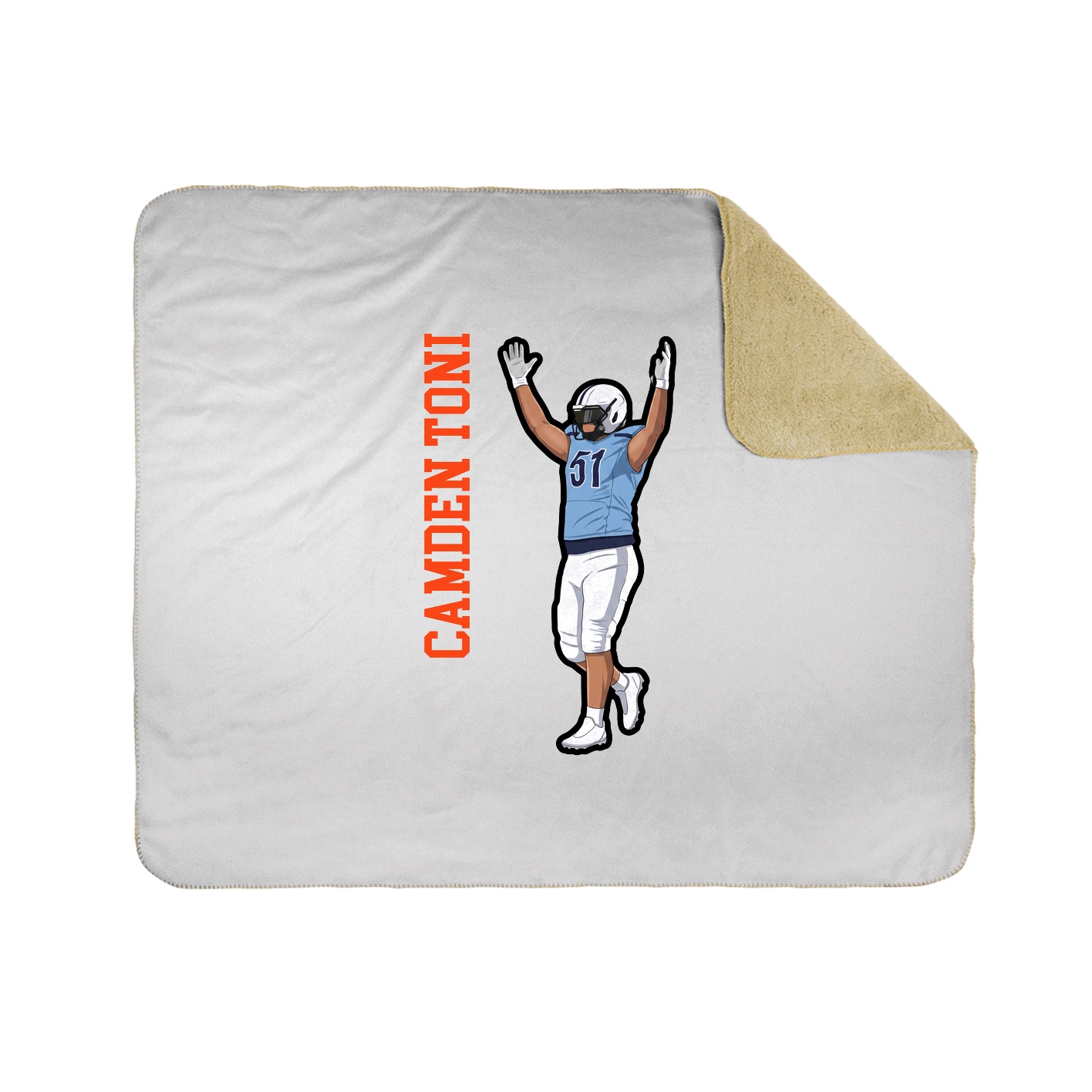Throw Blanket — Name Vertical in White