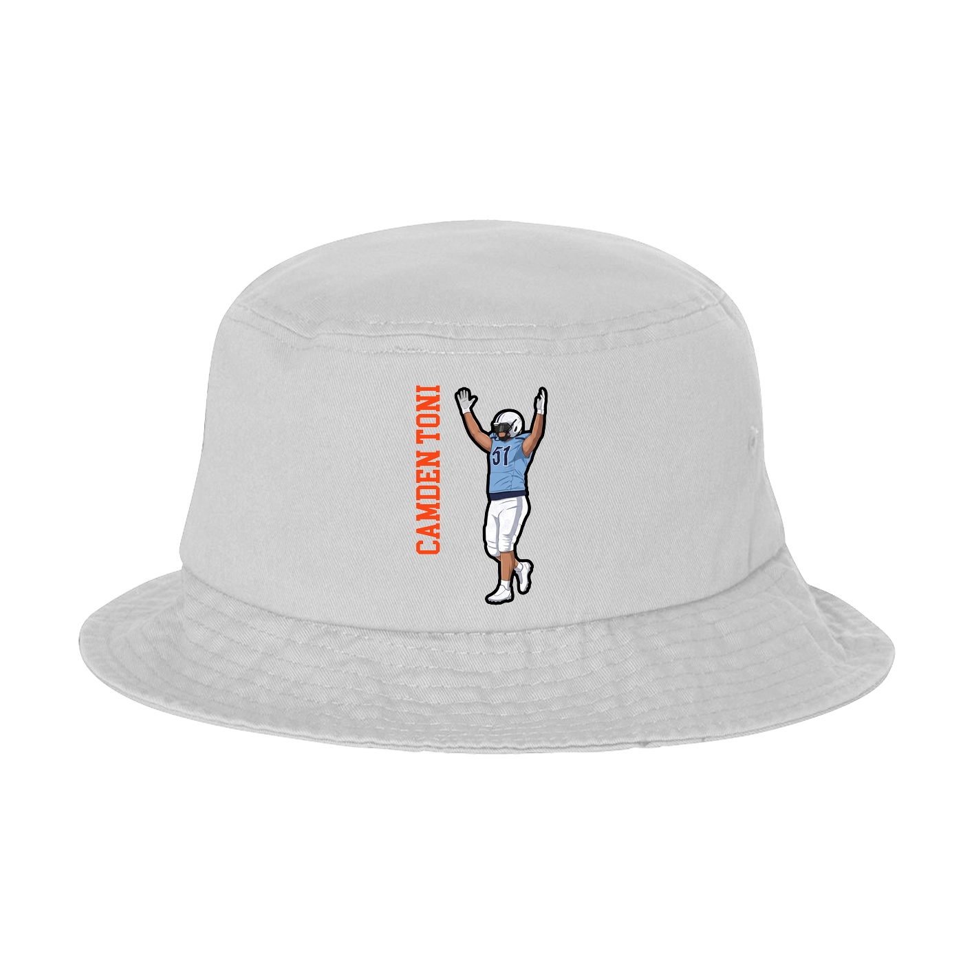 Bucket Cap — Name Vertical in White