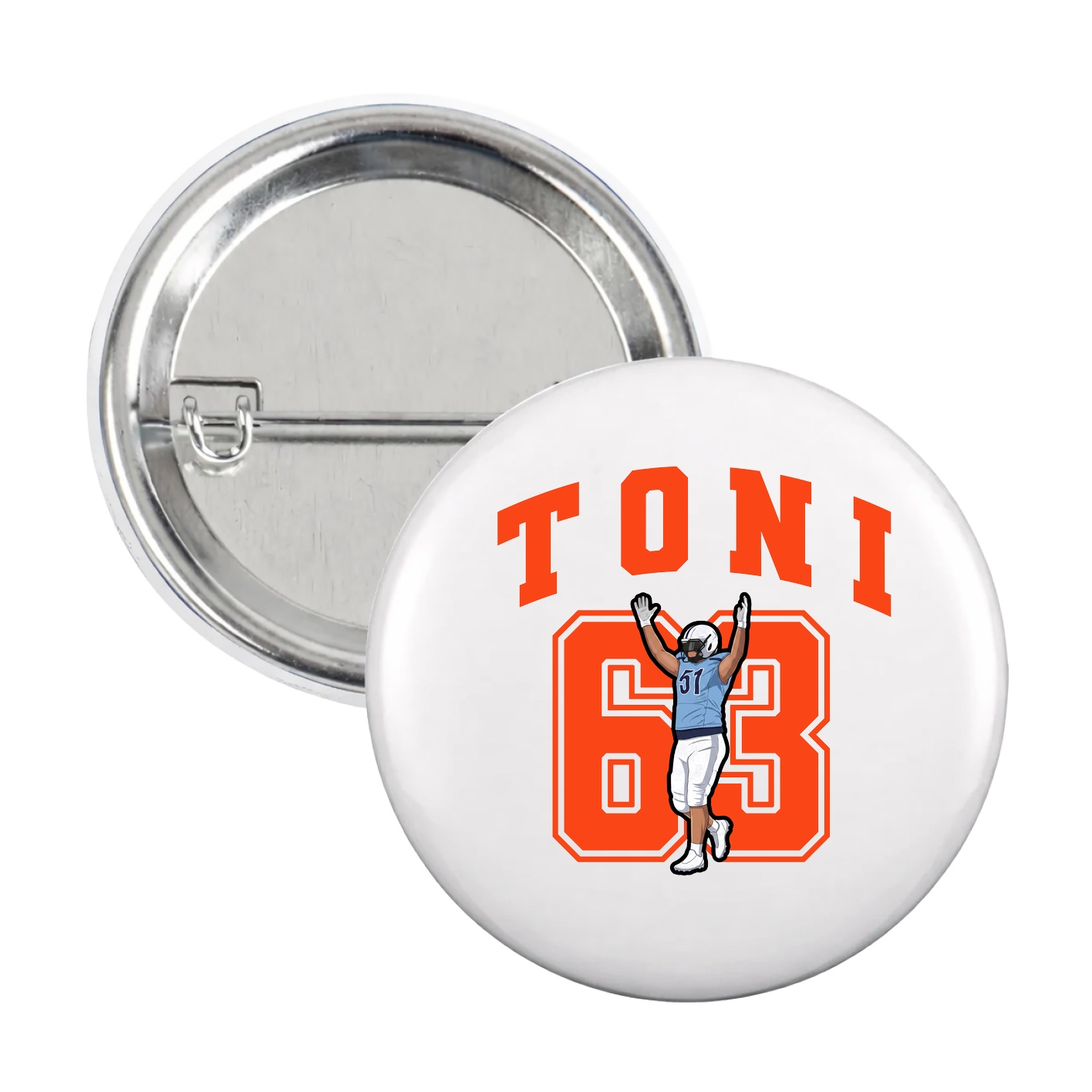 Game Day Button — Number in White