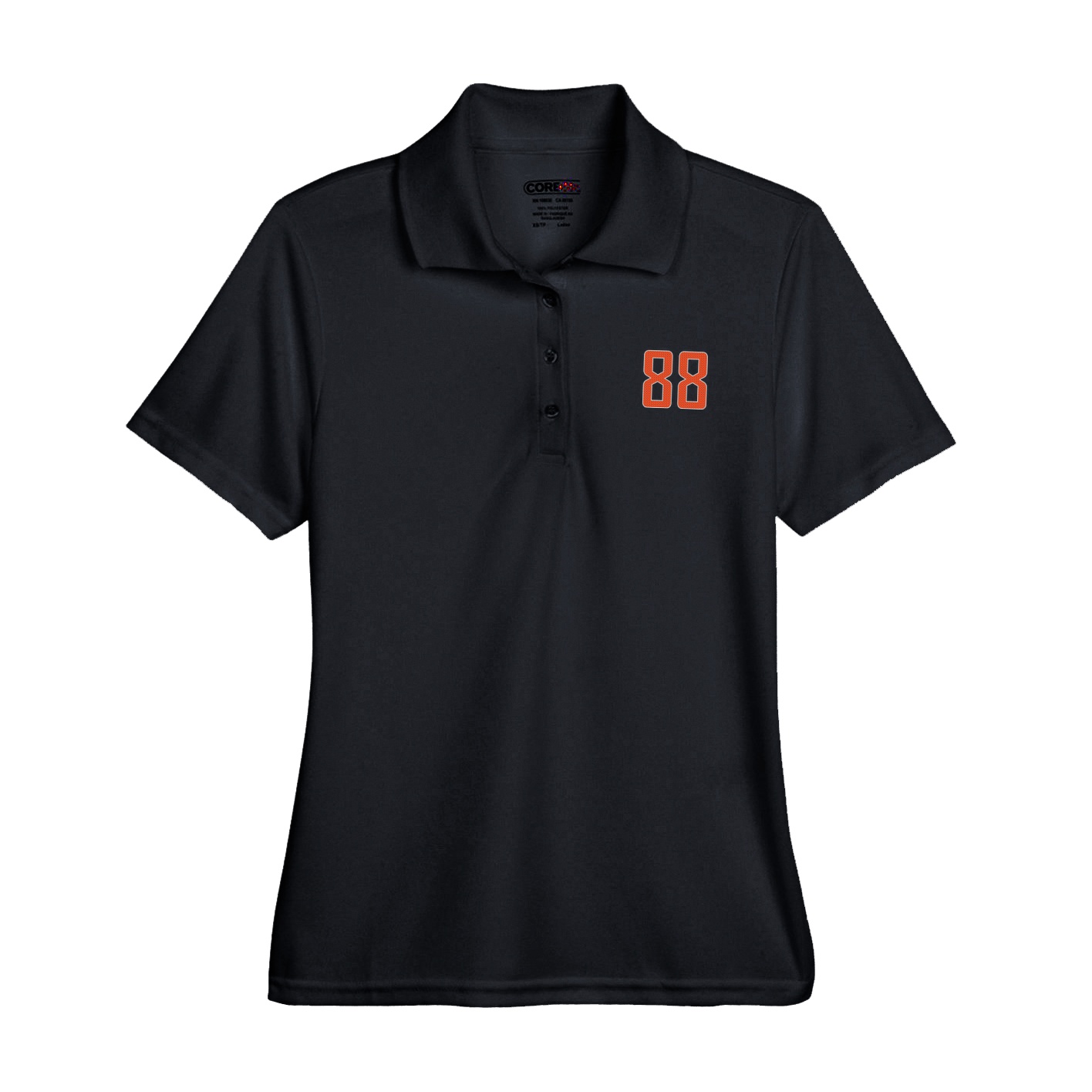 Womens Performance Polo — Front Shirsy in Black