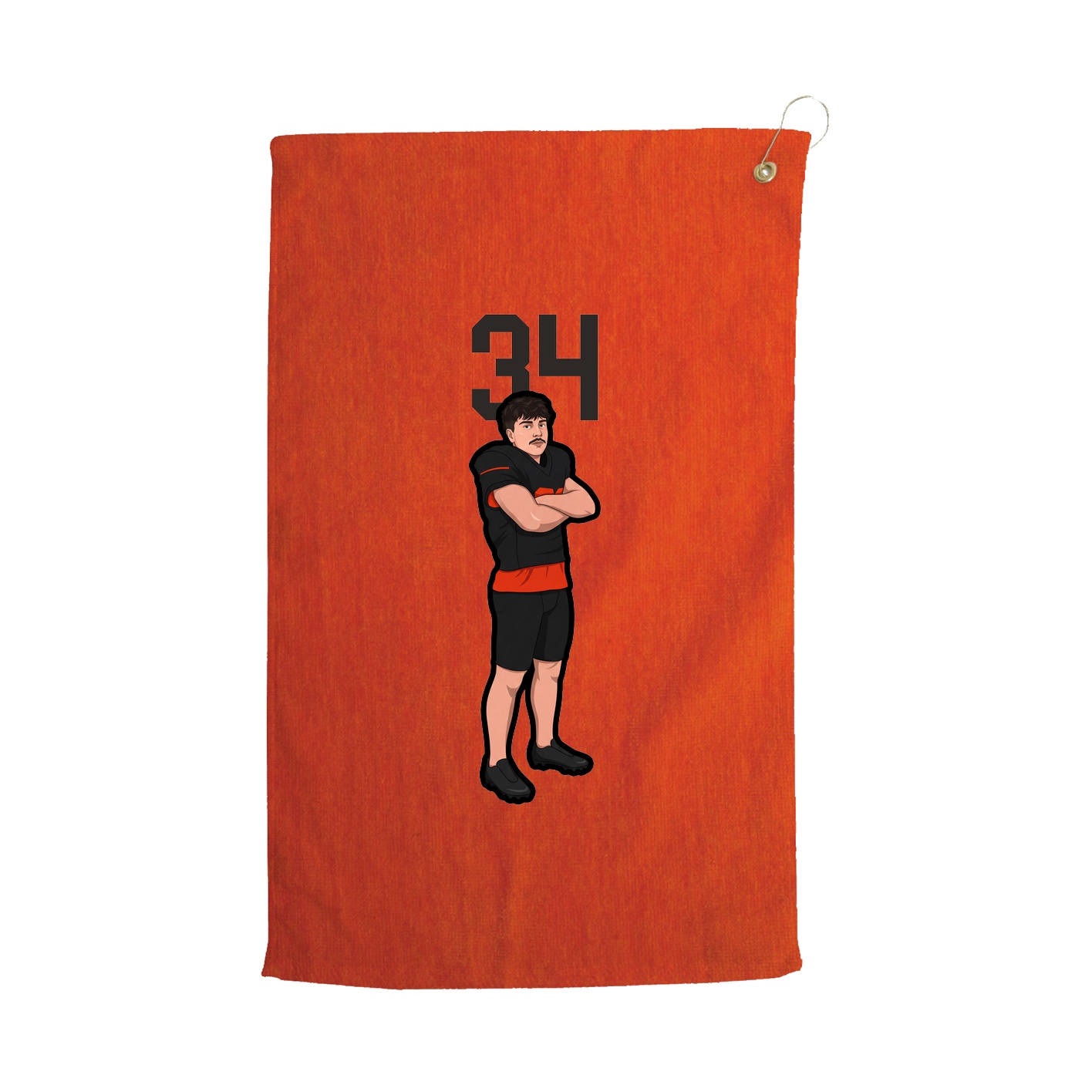 Golf Towel — Number Top in Orange