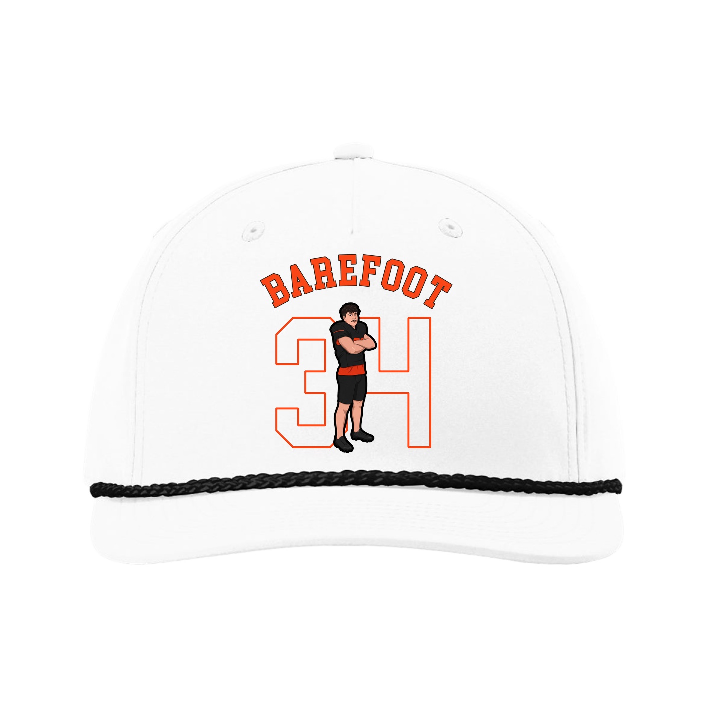 Five-Panel Classic Rope Cap — Shirsey Arch in White