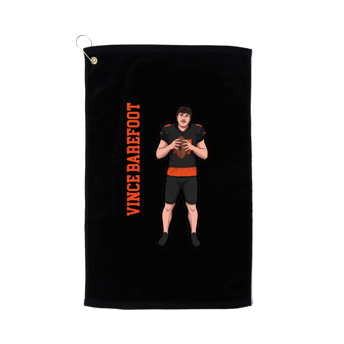 Golf Towel — Name Vertical in Black