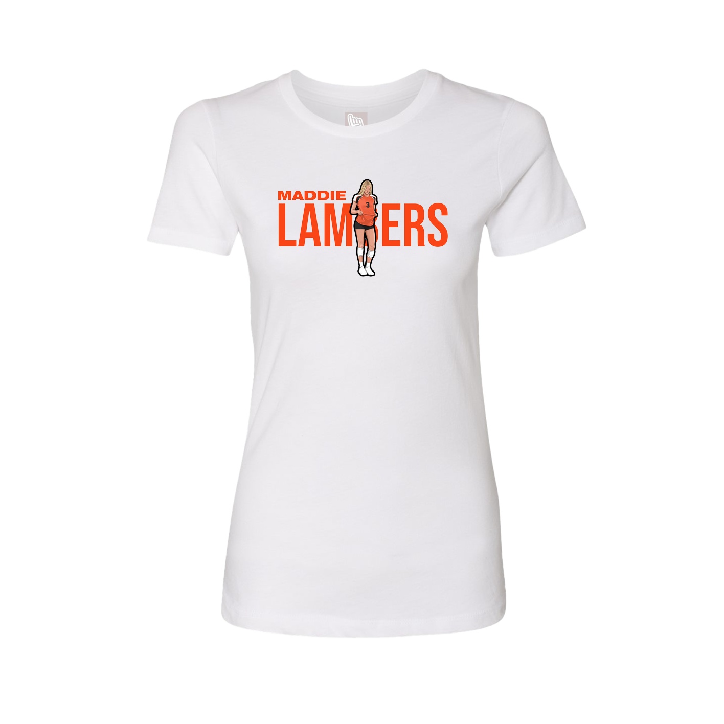 Fitted Women's Tee — Player Name in White