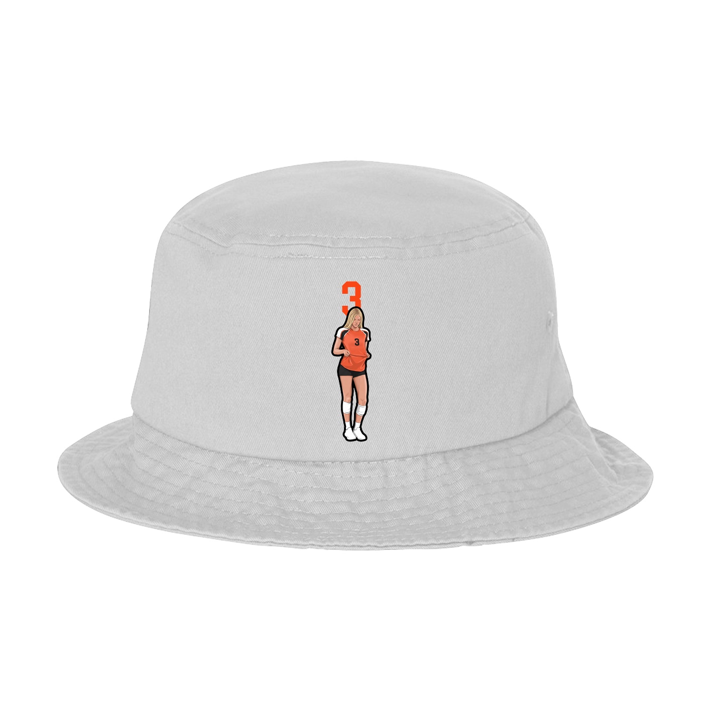 Bucket Cap — Number Top in White