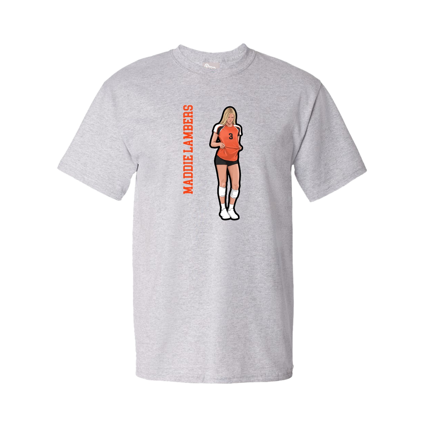 Youth Tee — Name Vertical in Grey