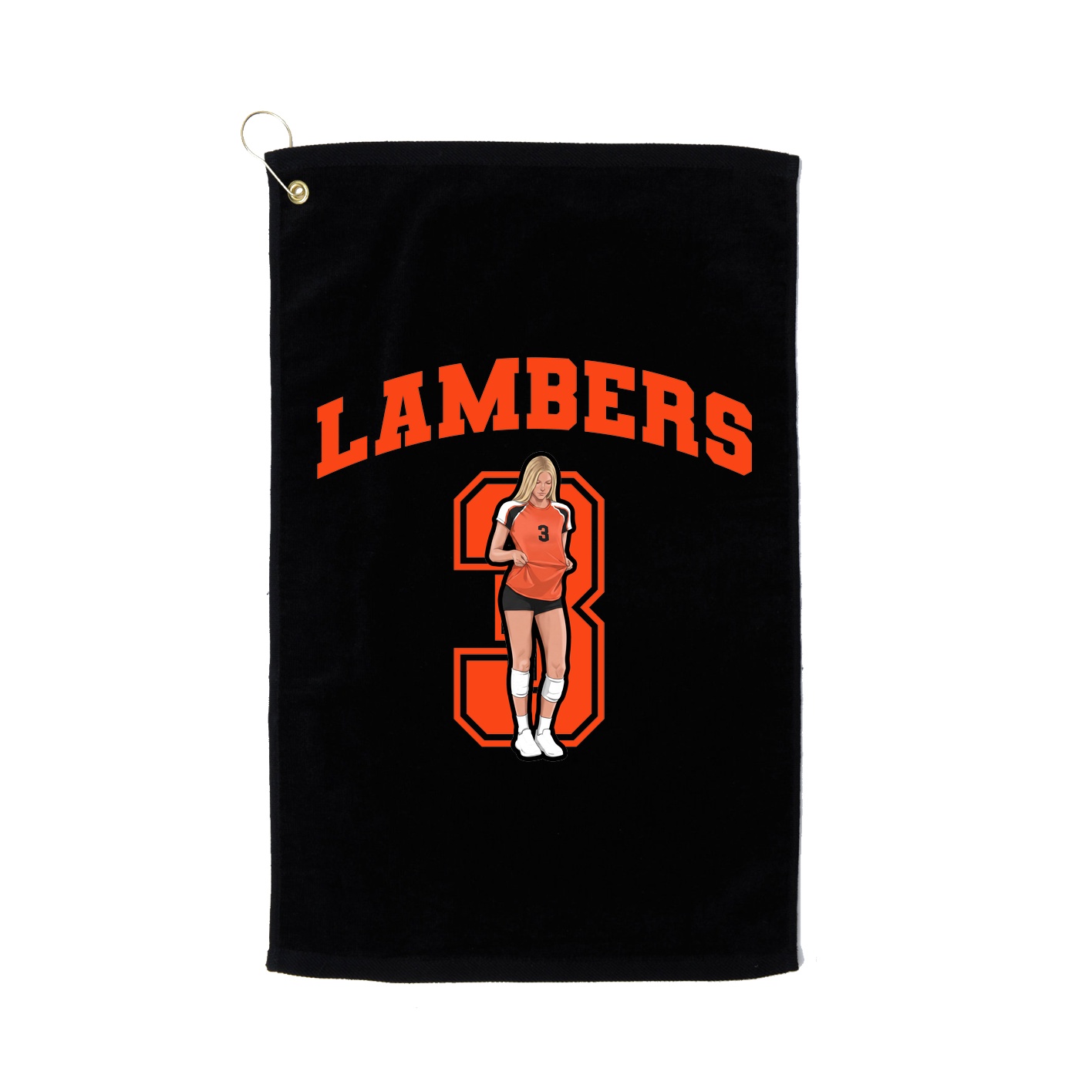 Golf Towel — Number in Black