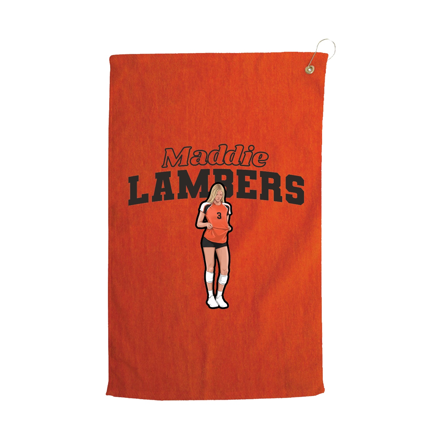 Golf Towel — Name Arch in Orange