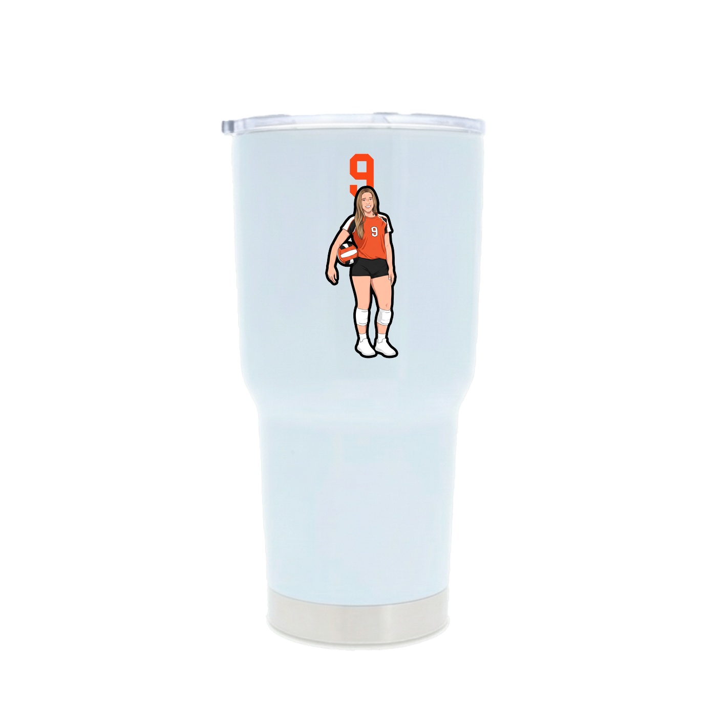 30oz Stainless Steel Tumbler — Number Top in White