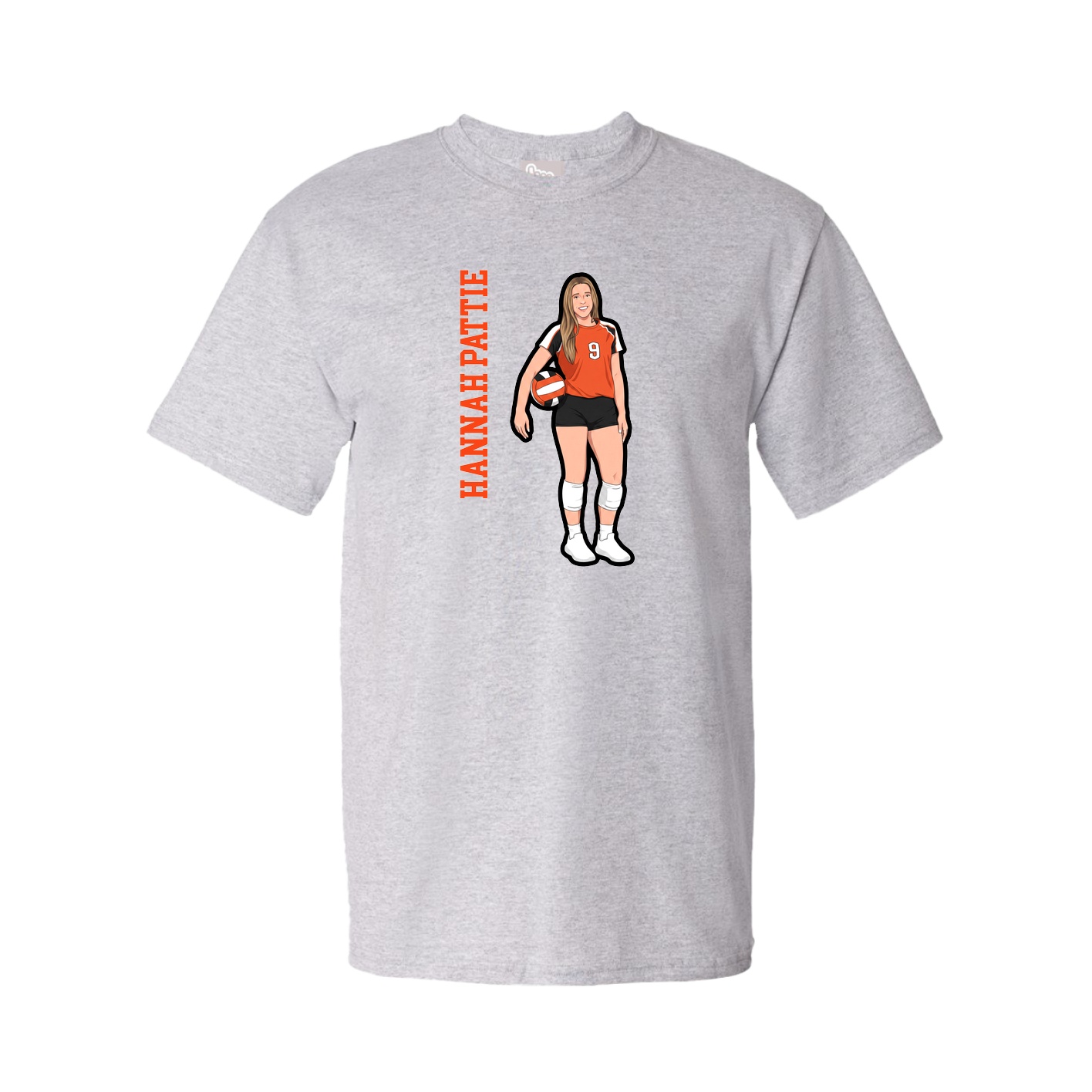Youth Tee — Name Vertical in Grey