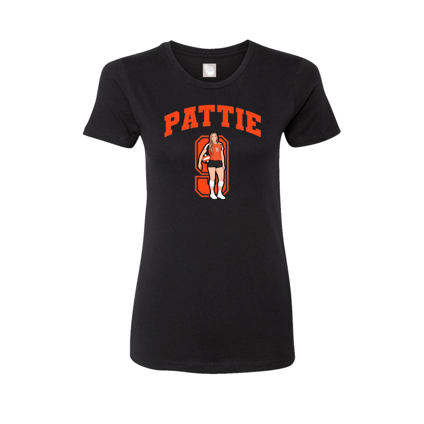 Fitted Women's Tee — Number in Black