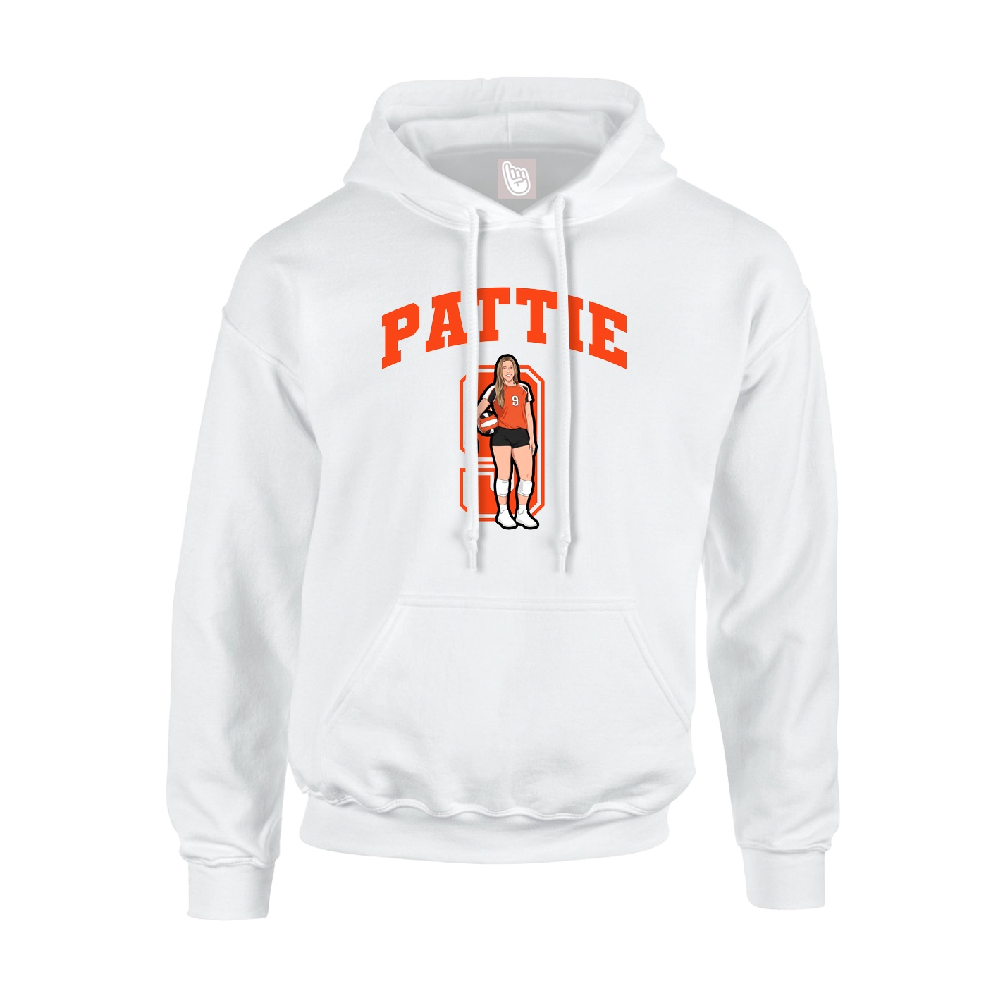 Youth Hoodie — Number in White