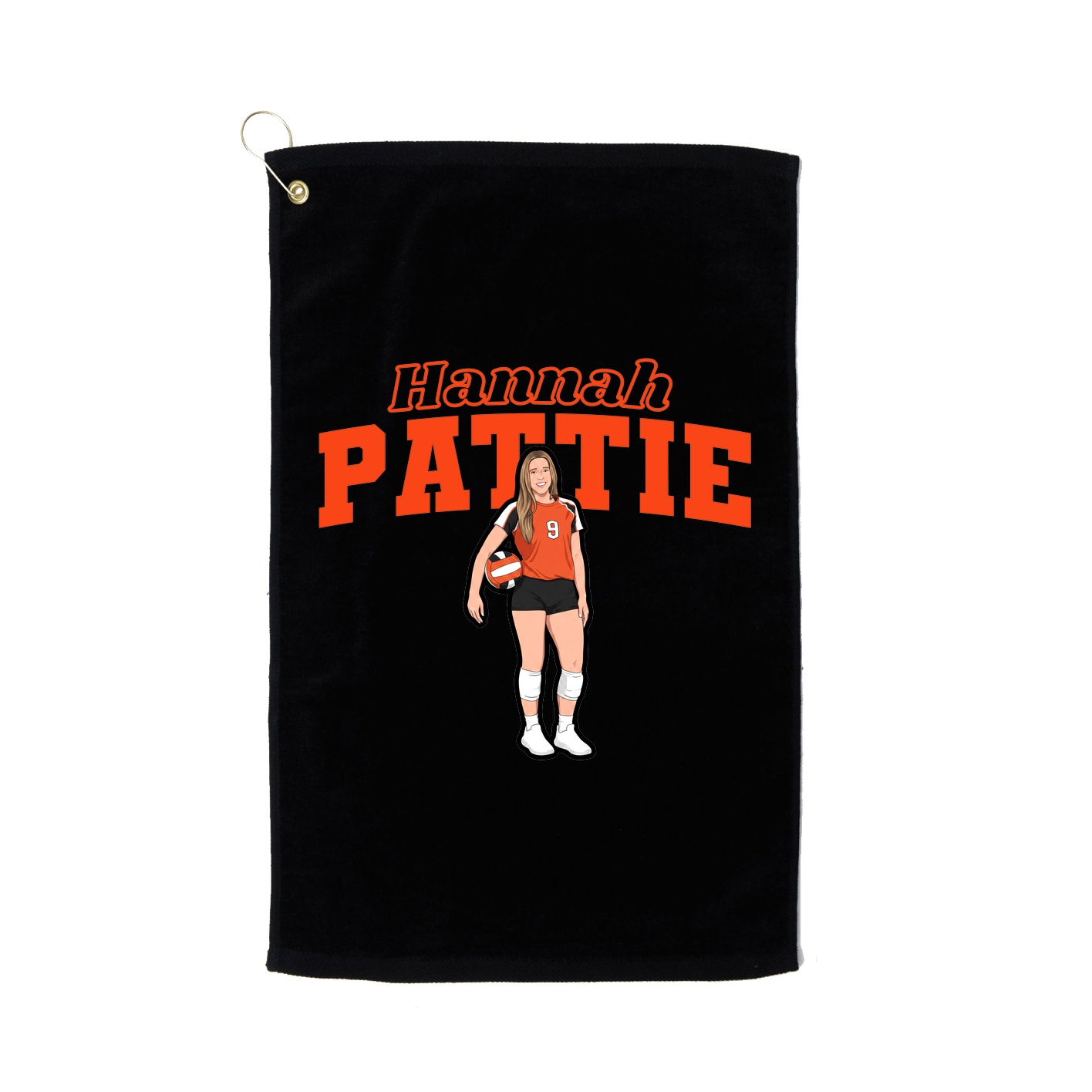 Golf Towel — Name Arch in Black