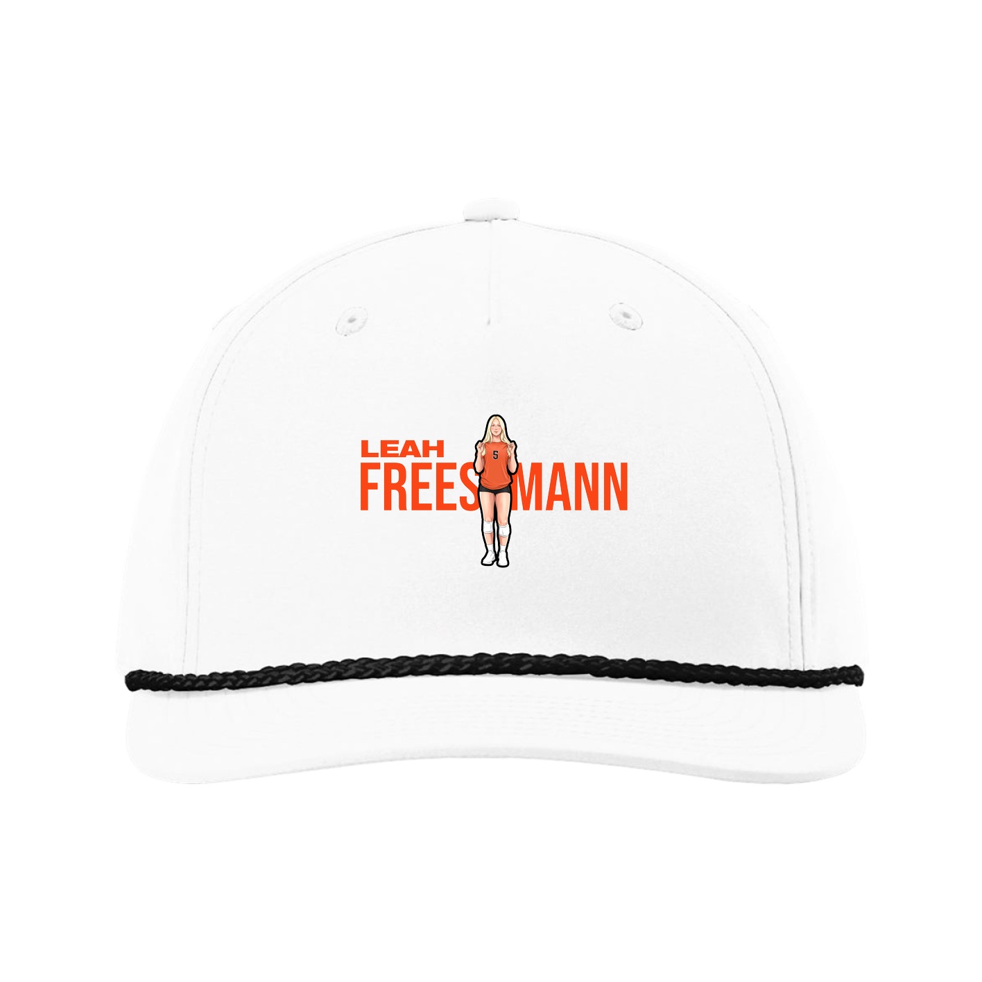 Five-Panel Classic Rope Cap — Player Name in White