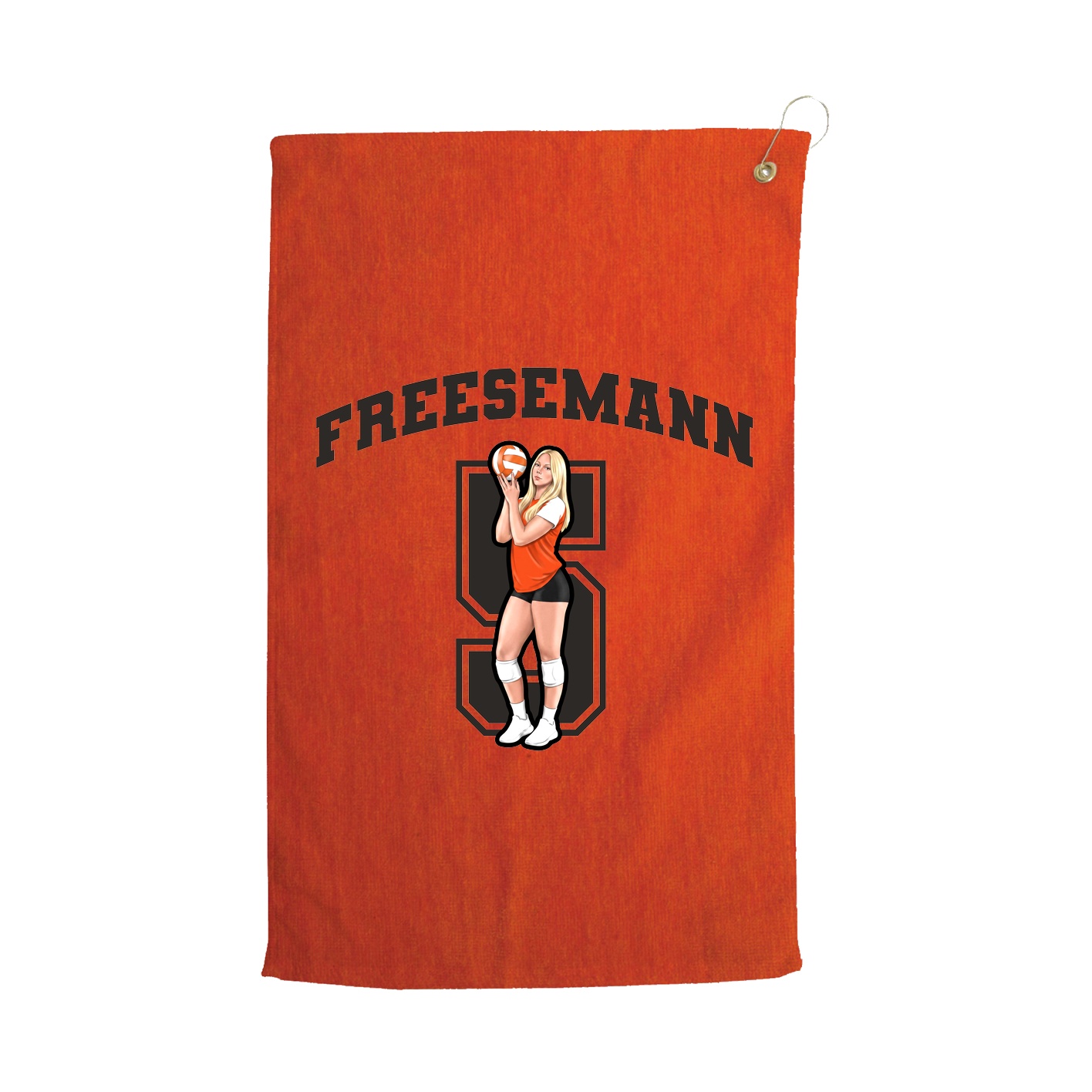 Golf Towel — Number in Orange