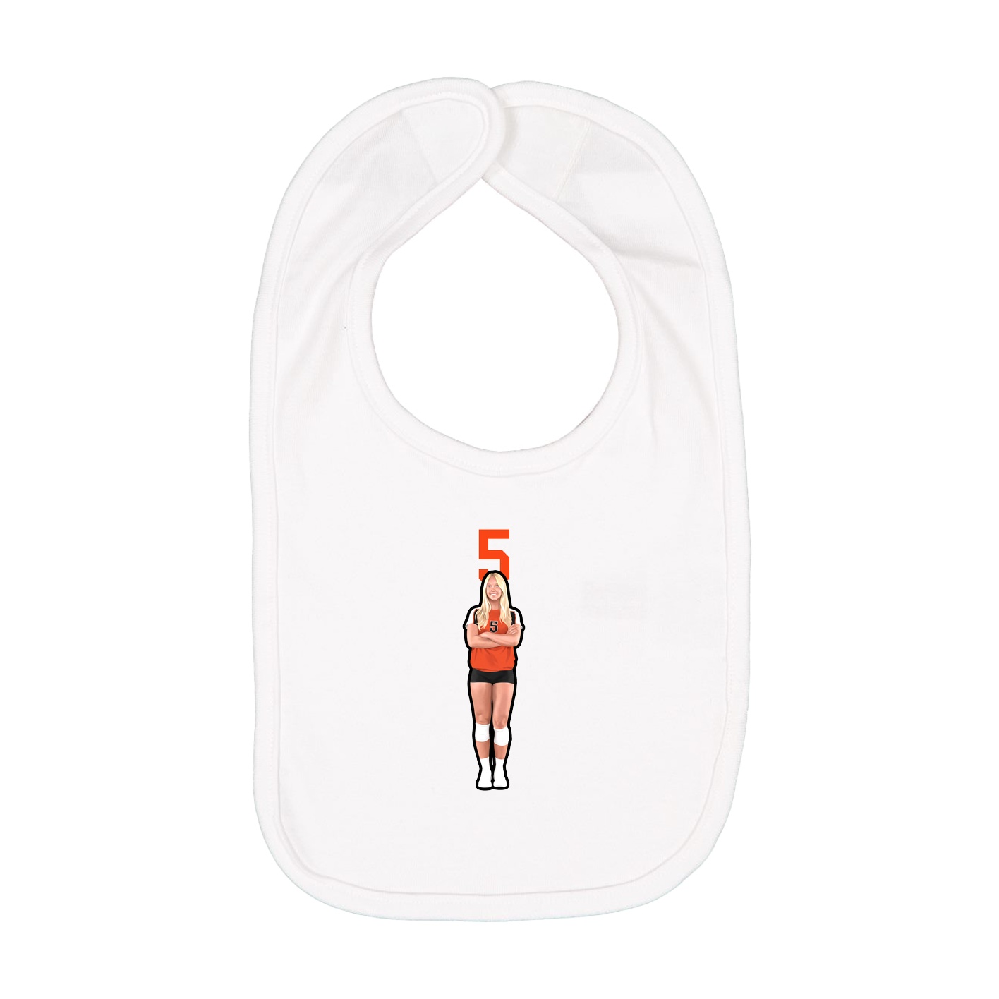 Infant Bib — Number Top in White