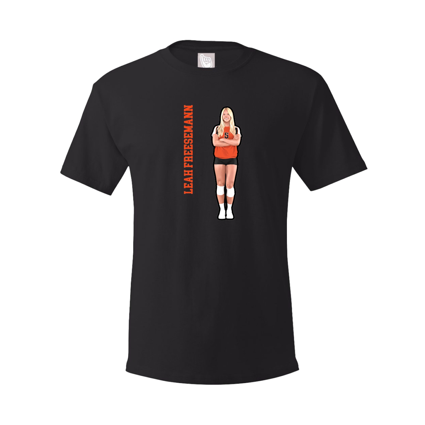 Youth Tee — Name Vertical in Black