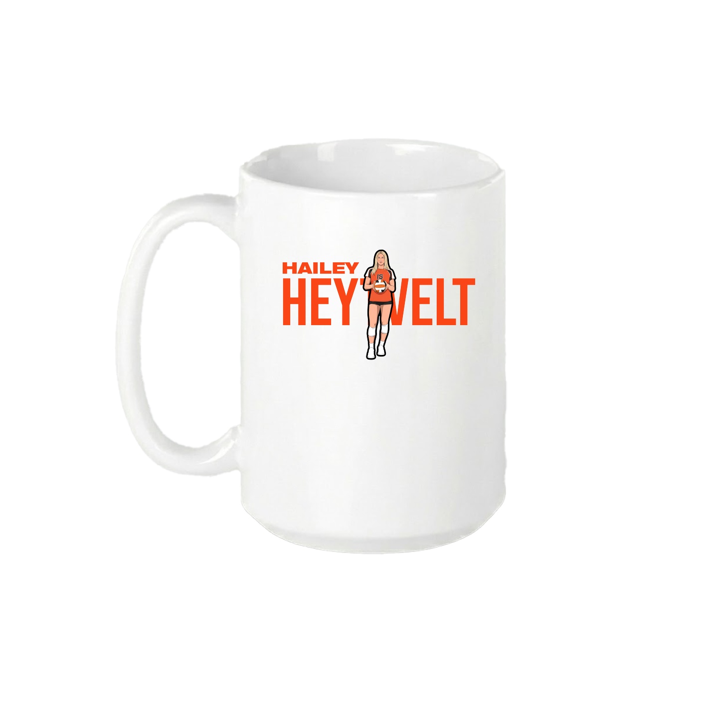 15oz Coffee Mug — Player Name in White