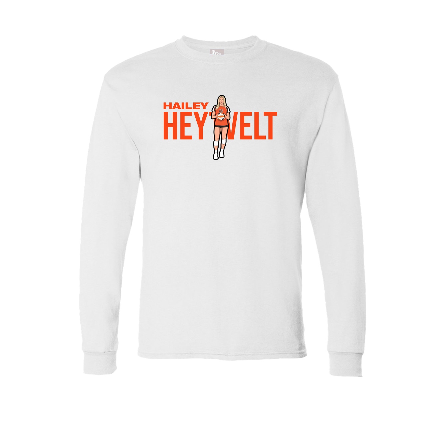 Long Sleeve Tee — Player Name in White