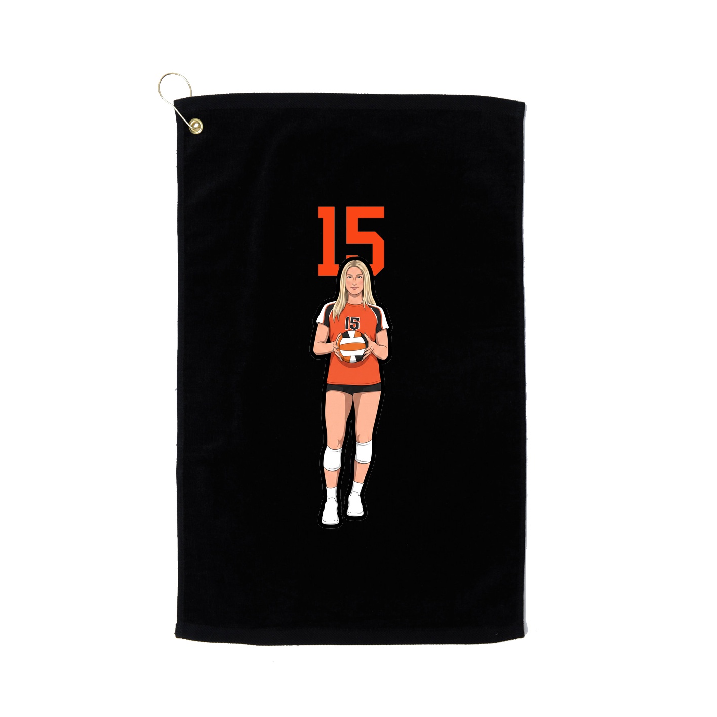 Golf Towel — Number Top in Black