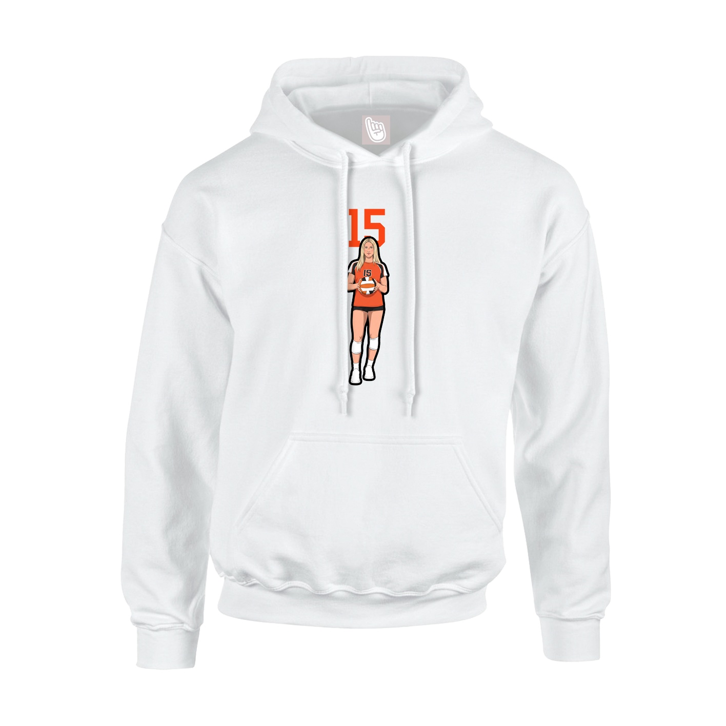 Hoodie — Number Top in White
