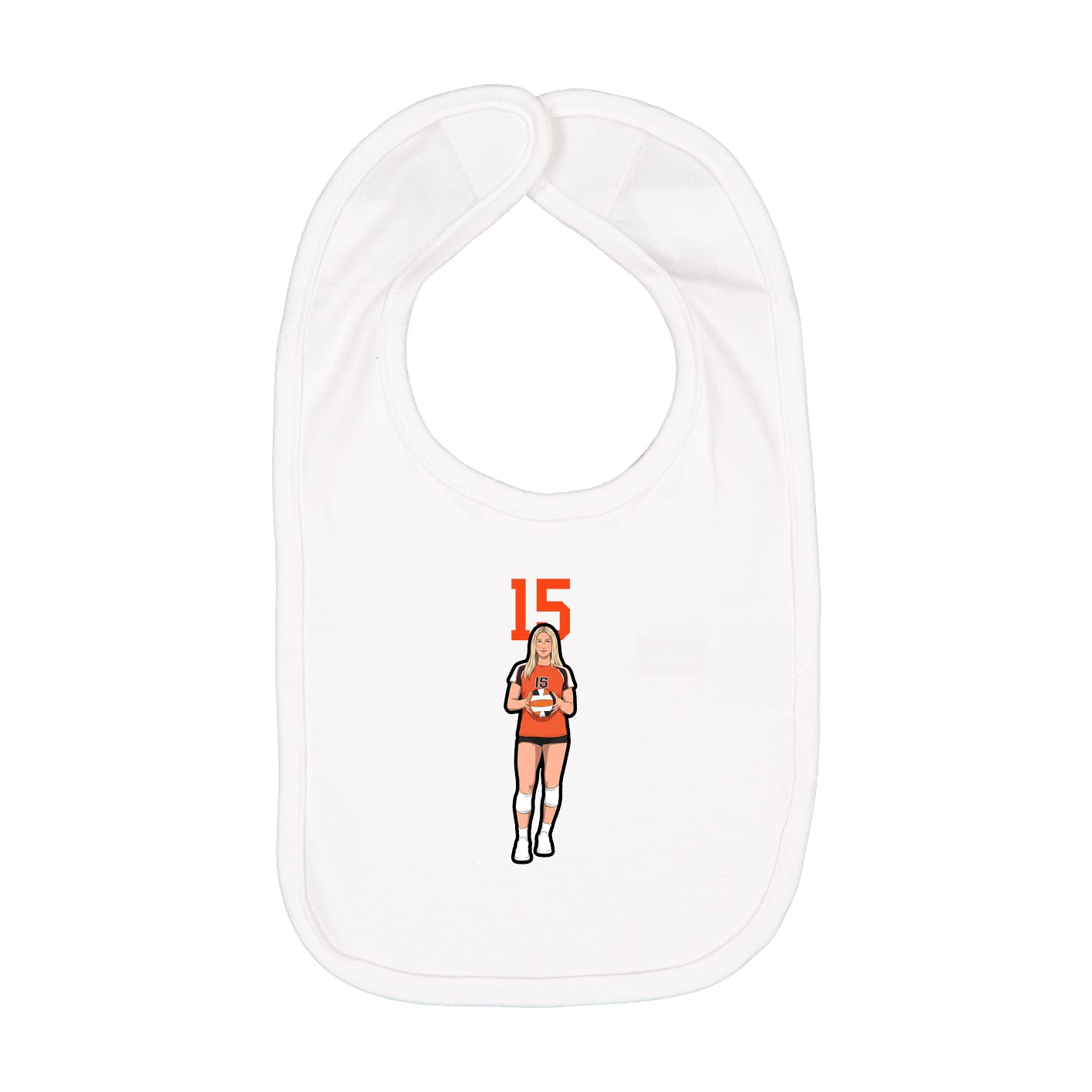 Infant Bib — Number Top in White