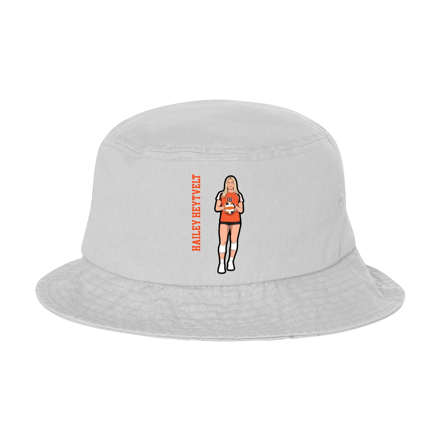 Bucket Cap — Name Vertical in White