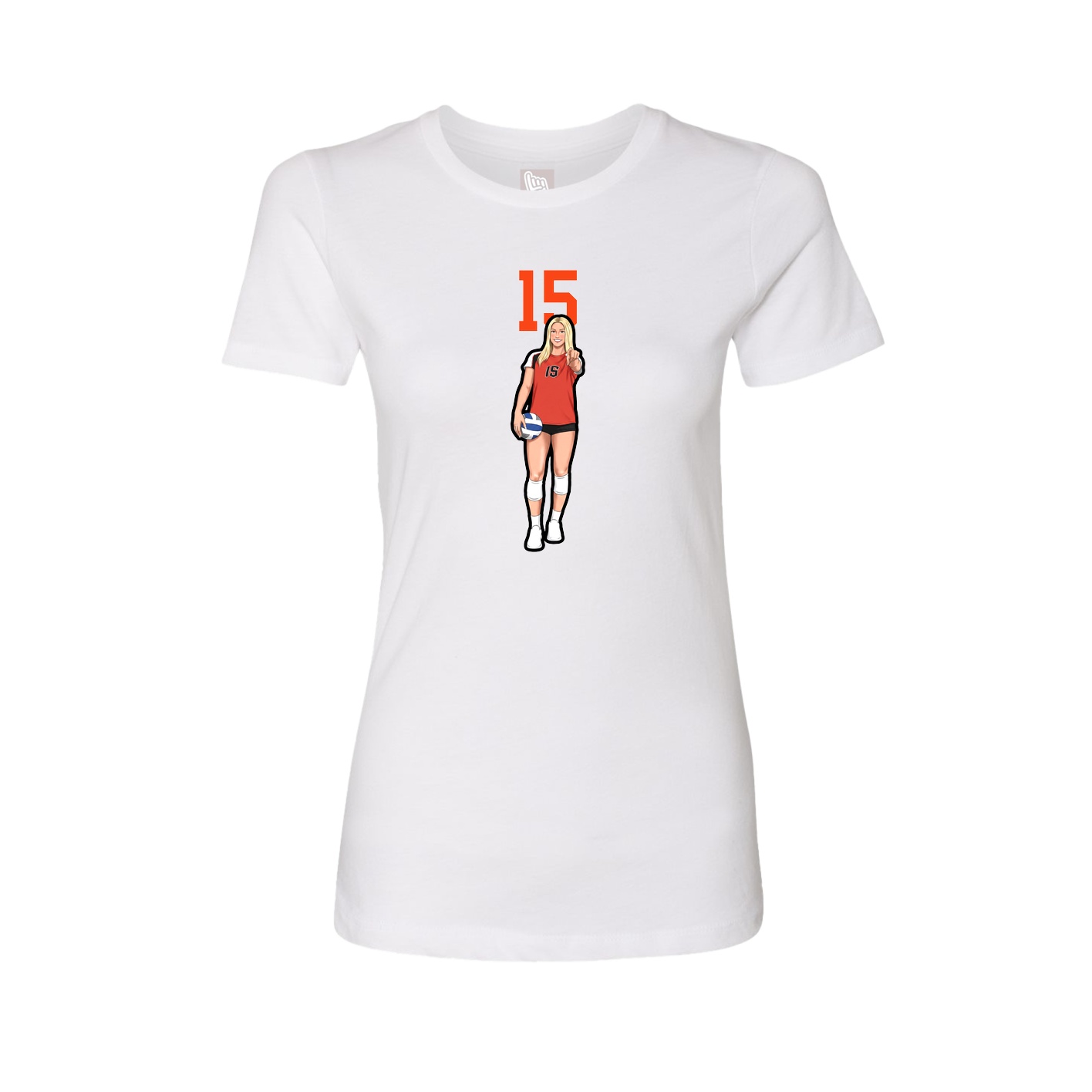 Fitted Women's Tee — Number Top in White