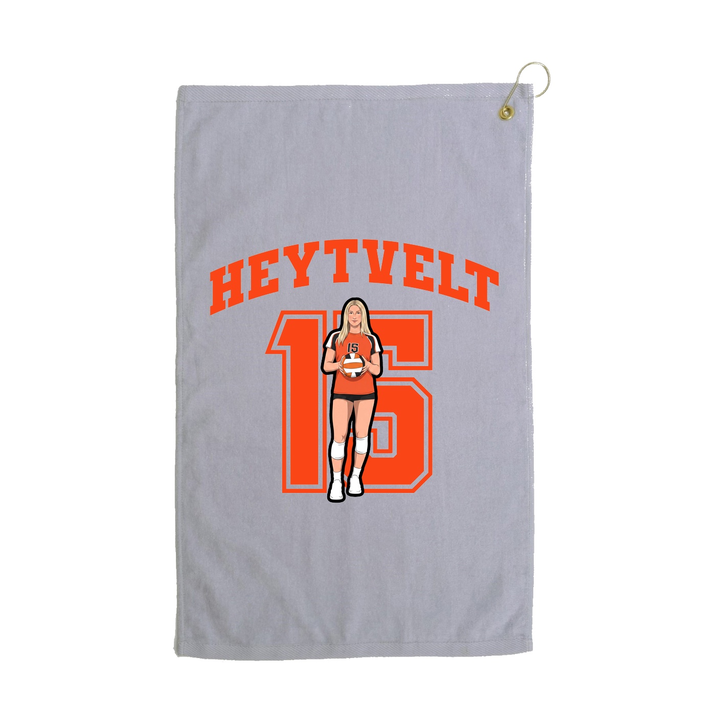 Golf Towel — Number in Grey