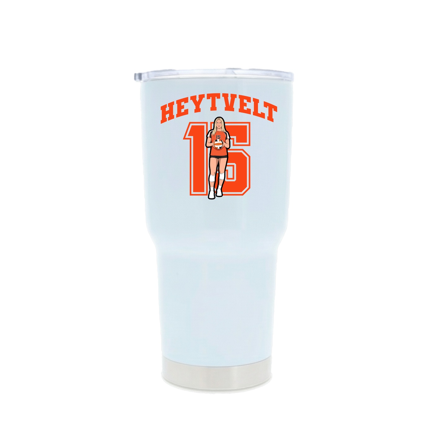 30oz Stainless Steel Tumbler — Number in White