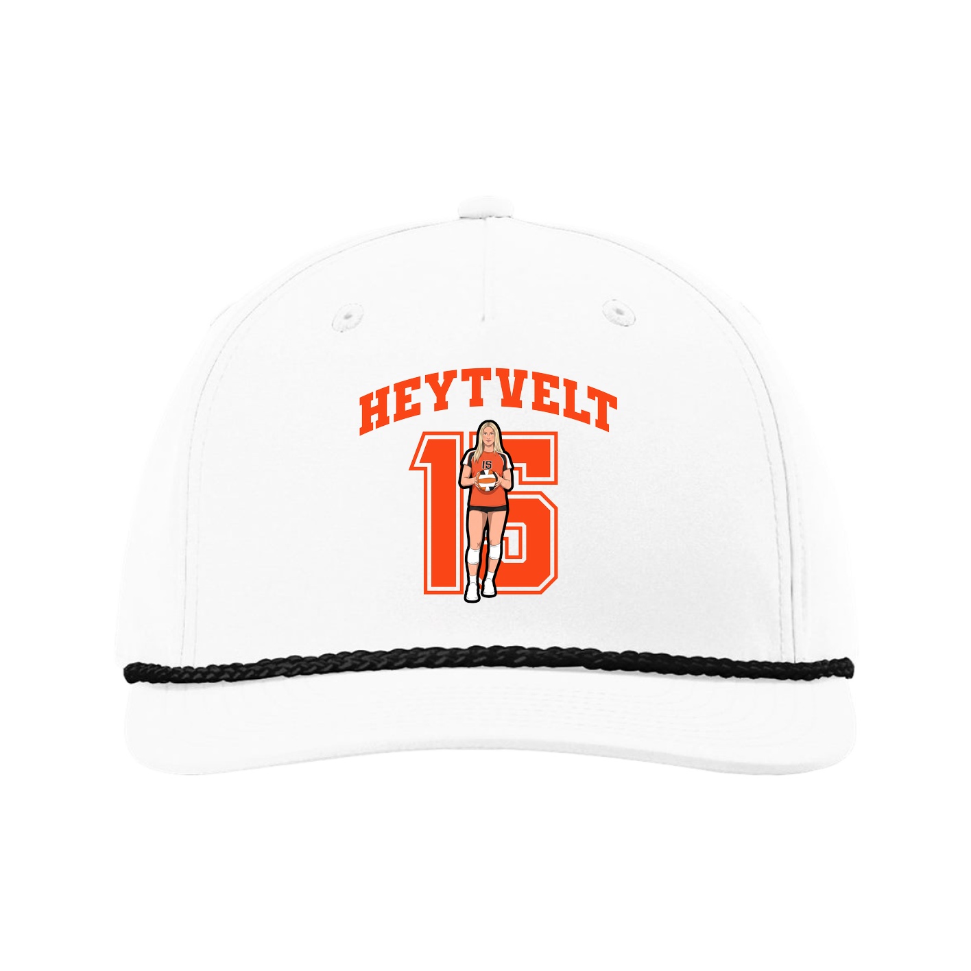 Five-Panel Classic Rope Cap — Number in White