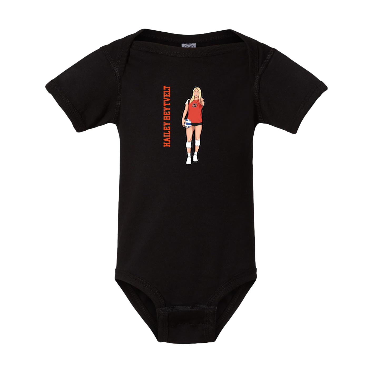 Baby Onesie — Name Vertical in Black