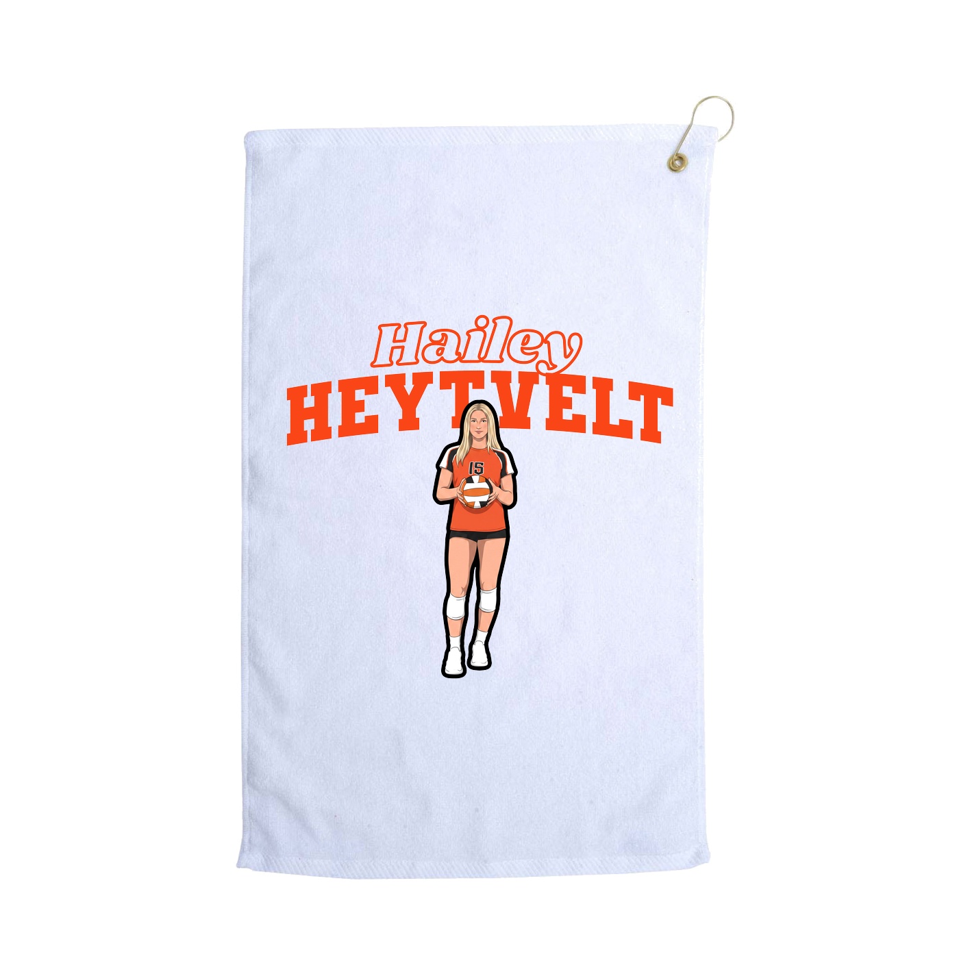 Golf Towel — Name Arch in White