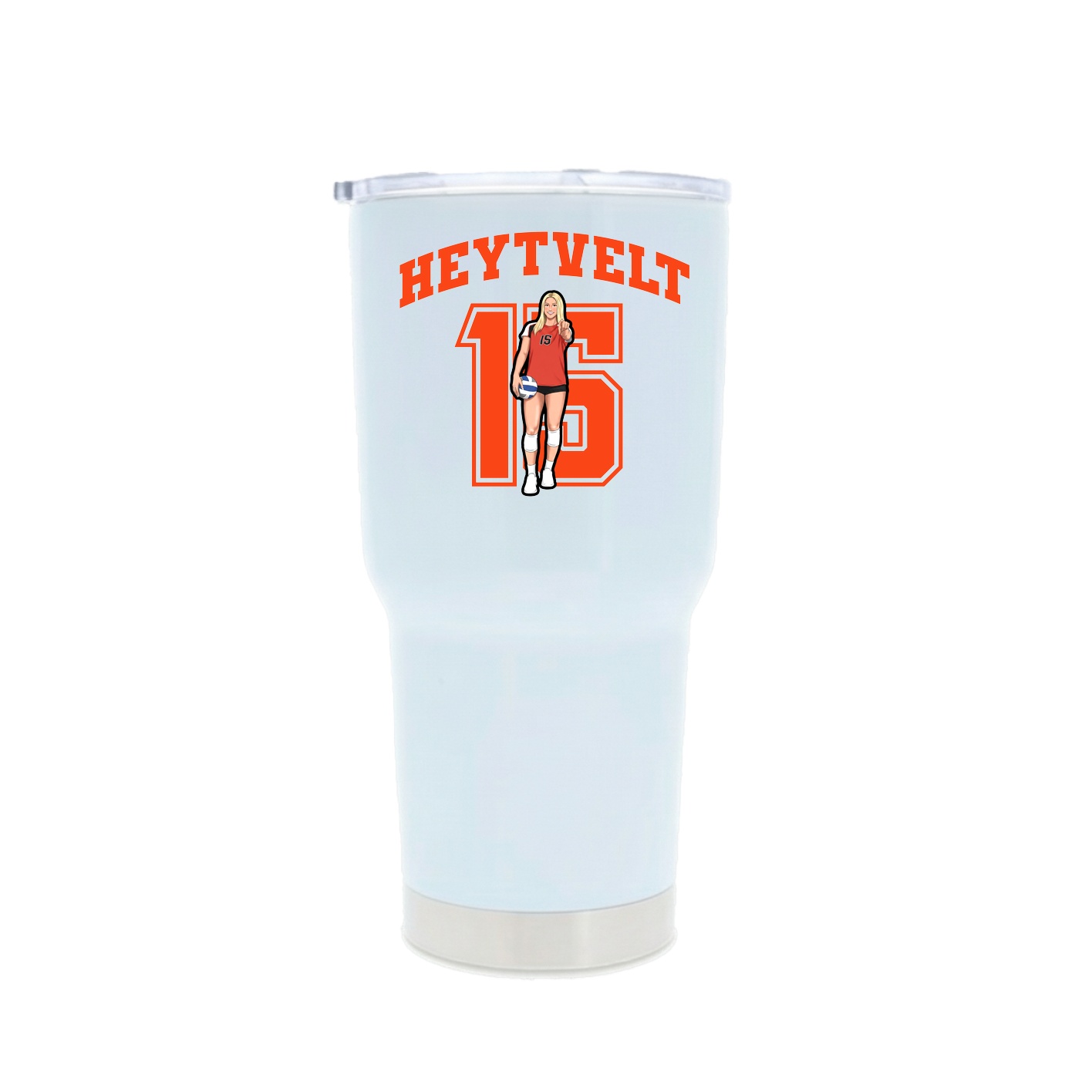 30oz Stainless Steel Tumbler — Number in White
