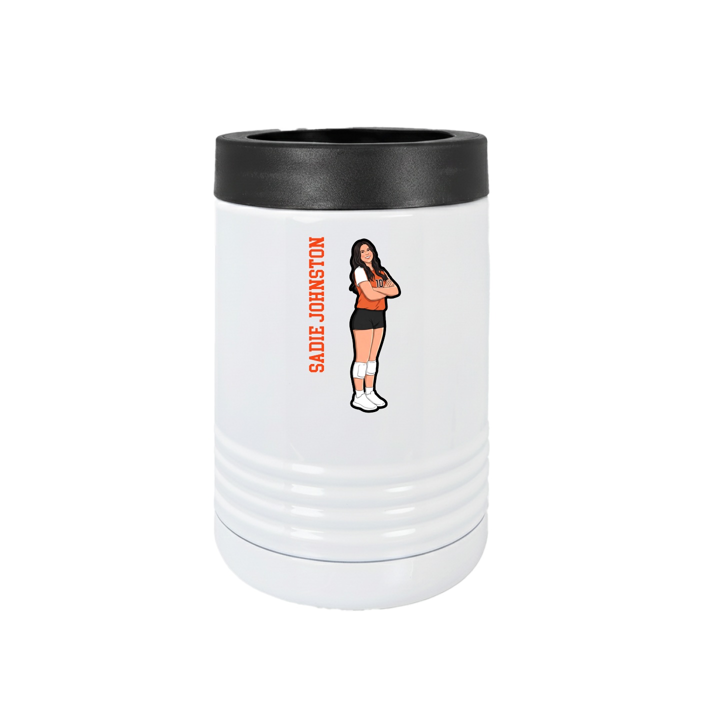 Beverage Holder — Name Vertical in White