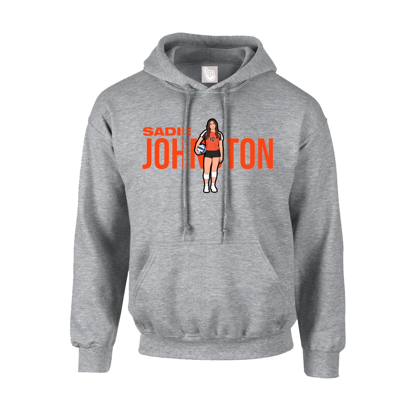 Youth Hoodie — Player Name in Grey
