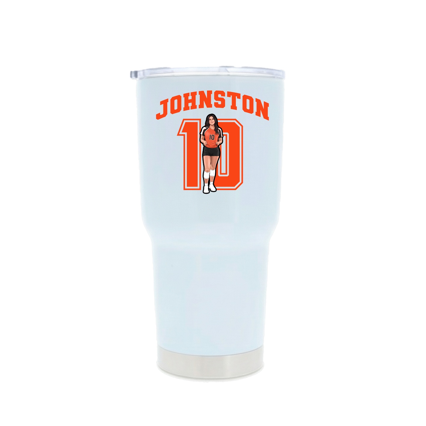 30oz Stainless Steel Tumbler — Number in White