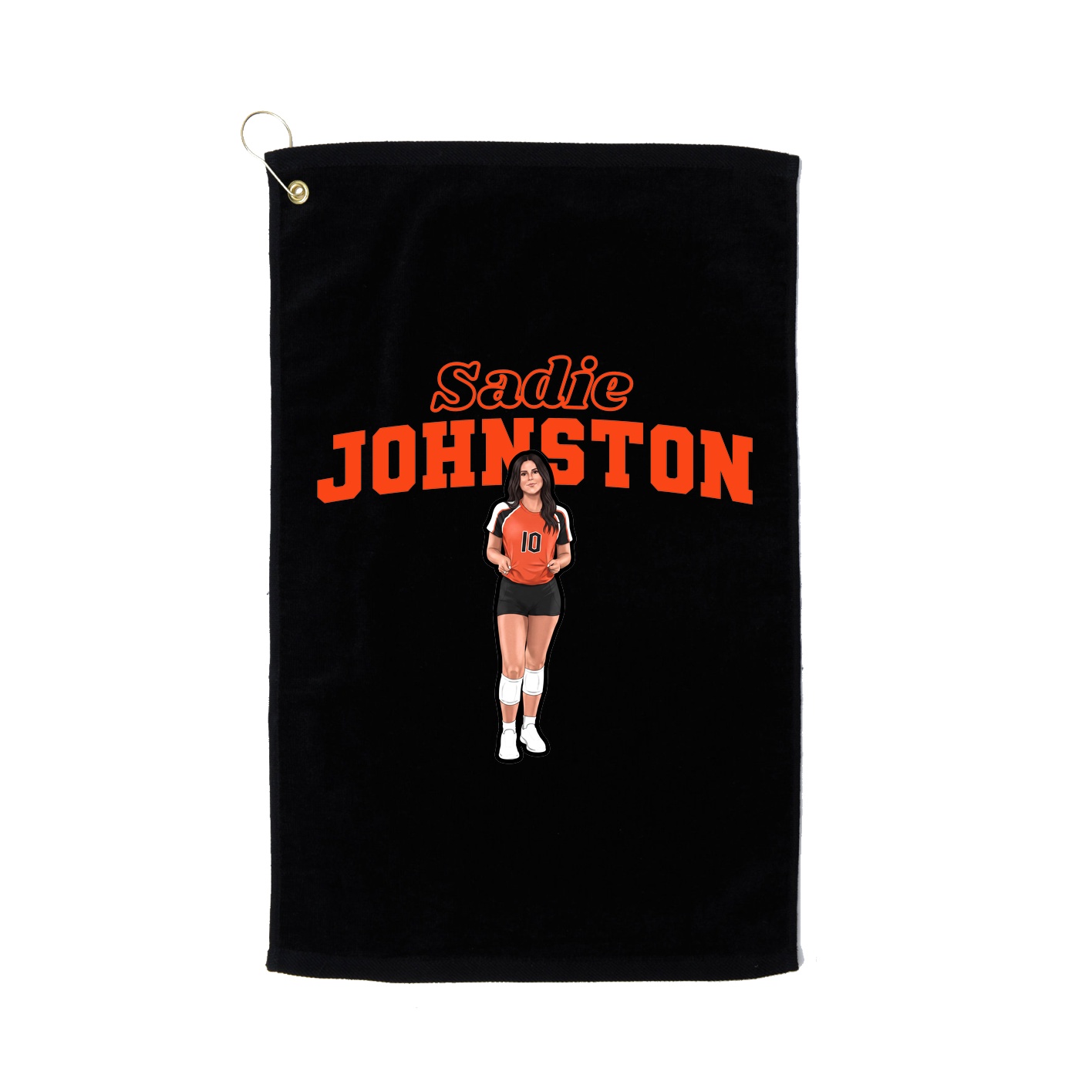 Golf Towel — Name Arch in Black